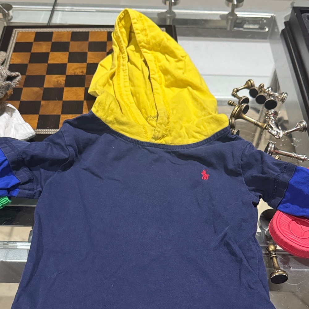 Polo by Ralph Lauren Kids Long Sleeve Tee - Navy and Yellow